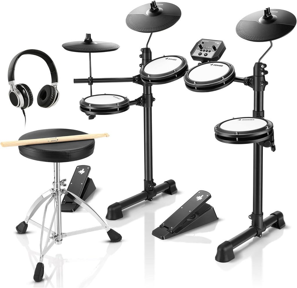Electronic Drum Set with 4 Quiet Mesh Pads
