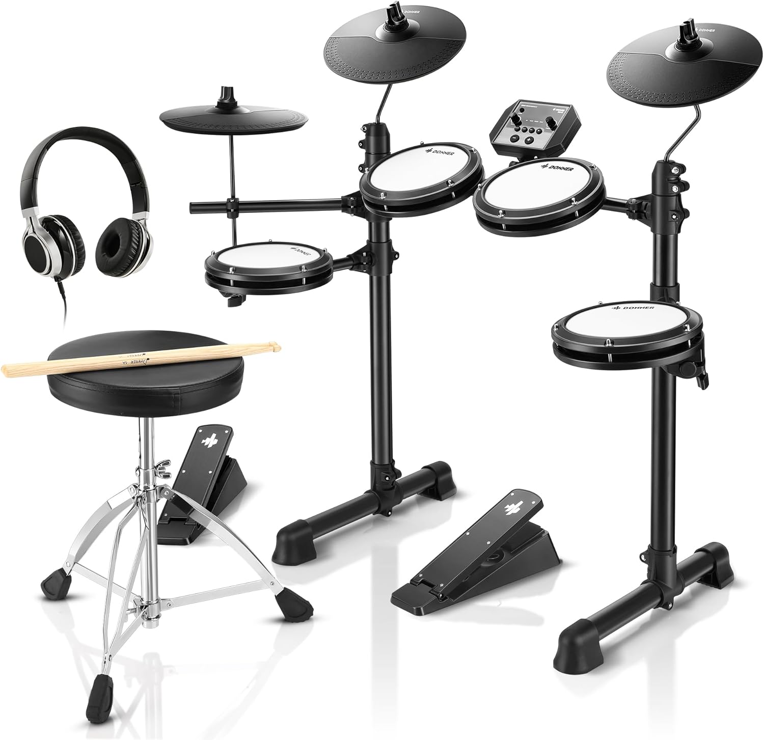 Electronic Drum Set with 4 Quiet Mesh Pads