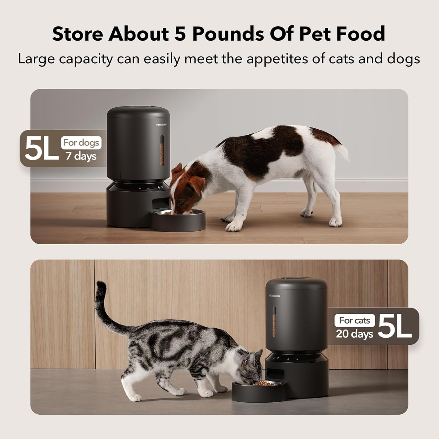 Automatic Cat/Dog Feeder, 5G WiFi Automatic Food Dispenser